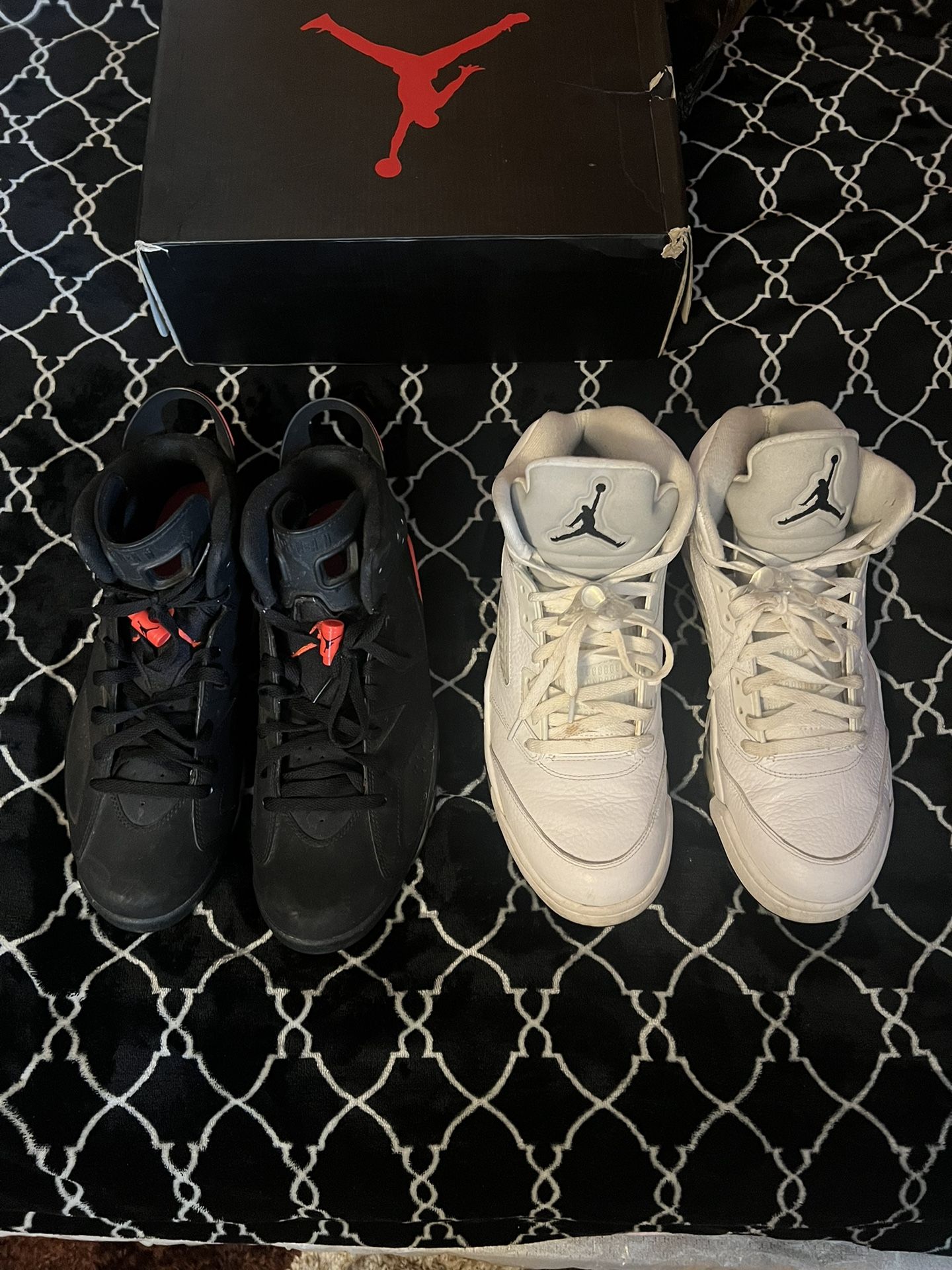 Air Jordan 6 (Bred) & Air Jordan 5 (Metallic White)
