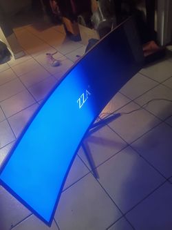 Gaming pc 49 in 165  curved 5k monitor  zaa brand works great sometimes half screen goes black