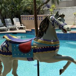 ANTIQUE WOOD CARROUSEL HORSE