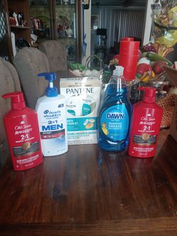 2 oldspice 2 in 1,1 Pantene smooth infusion set , 1 head and shoulders 2 in 1 , 1 dawn  dish soap 38oz