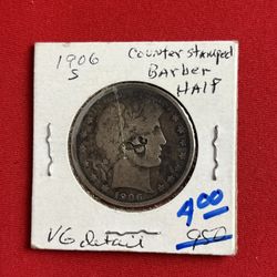 1906 S Barber Half Dollar Silver 