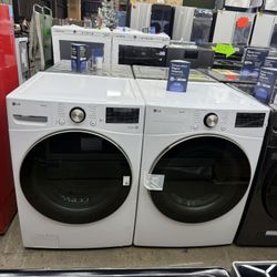 Brand new LG white front load washer and gas dryer set 