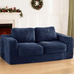 MAXYOYO Bean Bag Chair, Two-seat Bean Bag Sofa with Pillows and Armrests for Adults, Upholstered Loveseat Floor Sofa Couch Fluffy Chair Bean Bag Couch