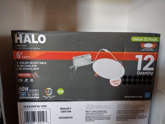 Halo 12 Pack of 6" Color changing slim LED Ceiling Light Set Brand New (price is firm)