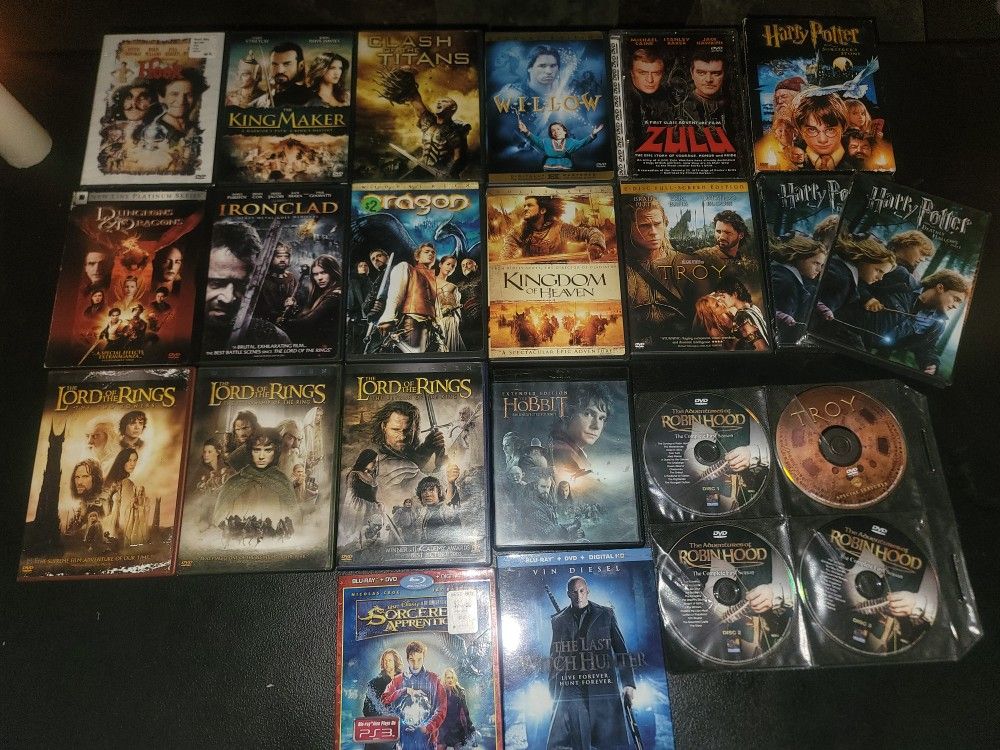 23 Lot of Quest Adventure Action Fantasy Medieval Harry Potter Lord of Rings DVD