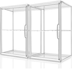 New 2Pack Makeup Organizer Storage, Large Capactiy Acrylic Bathroom Organizer, Clear Cosmetics Organizer Bins with Division Board for Vanity, Skincare