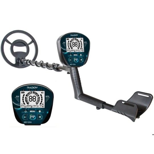 Raddy MD120A,Metal Detector for Adults Waterproof, Professional Gold Detector Kit with High Accuracy, Black