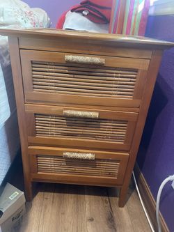 Wood and bamboo nightstand 