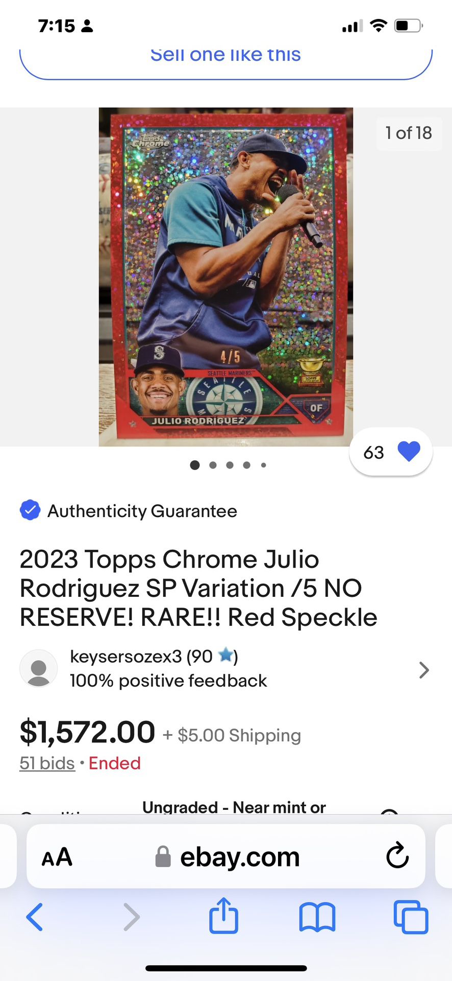 Topps Chrome Baseball Julio Rodriguez Red Sparkle #d