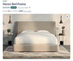 Casper Haven Queen Bed Frame, Base, and Headboard (open box)