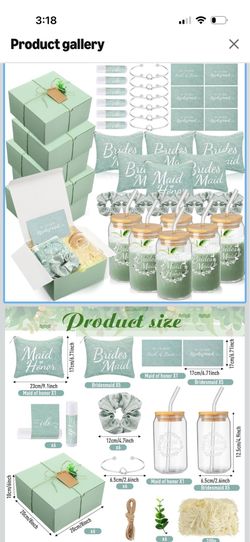 Pcs Bridesmaid Proposal Gifts, Will You Be My Bridesmaid, Maid of Honor Bride Gifts Include Gift Box Makeup Bag Invited Card Glass Cup Lip Balm Scrunc