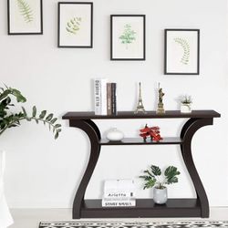 Entryway 47" SImple Style MDF Accent Console Table, Brown