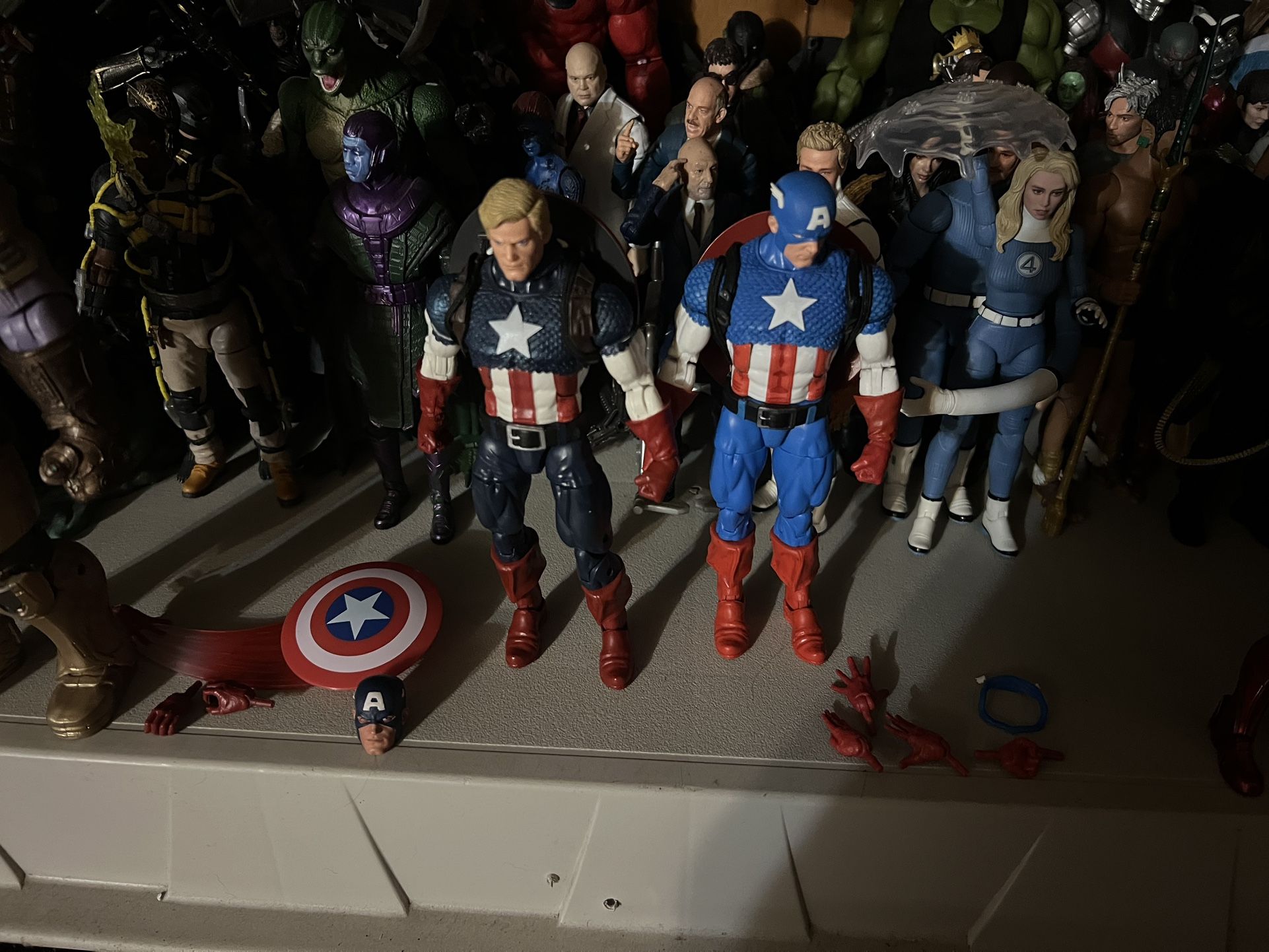 Marvel Legends Captain America Lot (2 Figures + Accessories + Custom Head Sculpt