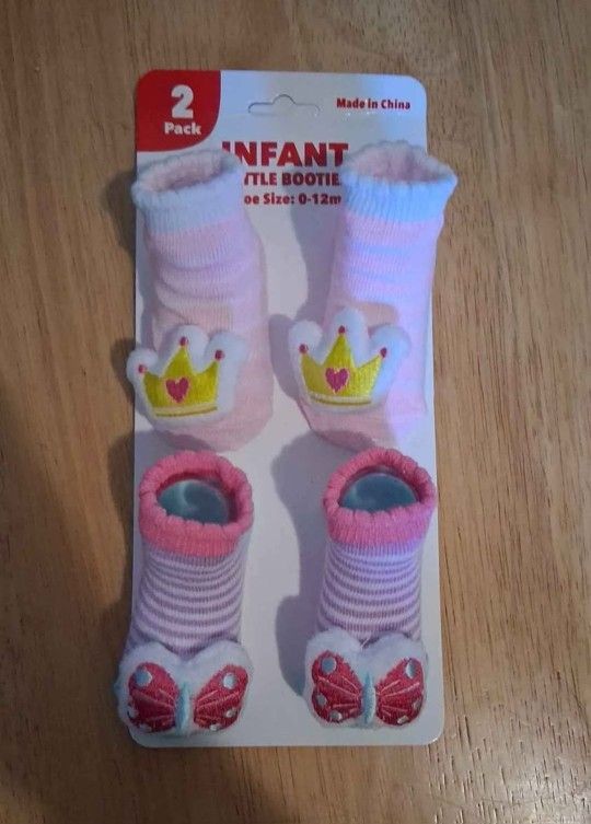Girl Infant Booties 0-12 Months