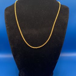 21kt rope necklace 1mm 18"  4.13g