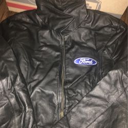 Ladies black leather Ford jacket size XL