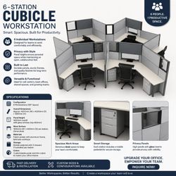 FREE Professional 6-Station Office Cubicle Workstation System