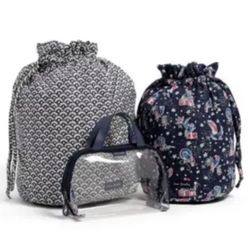 NEW! Vera Bradley Mini Ditty Gift Set in Christmas Owls pattern travel laundry accessories storage