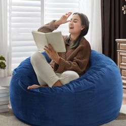 "Sacco Chair, Large 3.5FT for Kids, Teens, Adults, Memory Foam, Easy to Clean Washable Soft Suede Cover, Reinforced Zipper, Heavy Duty ,New