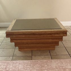 Vintage 1970s - 1980s Stacked Pedestal Table