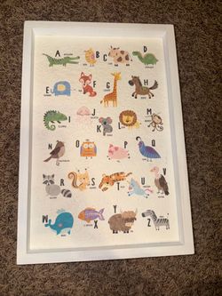 Framed Kids Animal Alphabet Wall Art