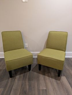 2 Green side chairs
