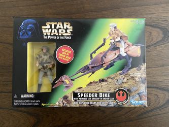 Star Wars 1997 Power Of The Force Speeder Bike And Leia Pack