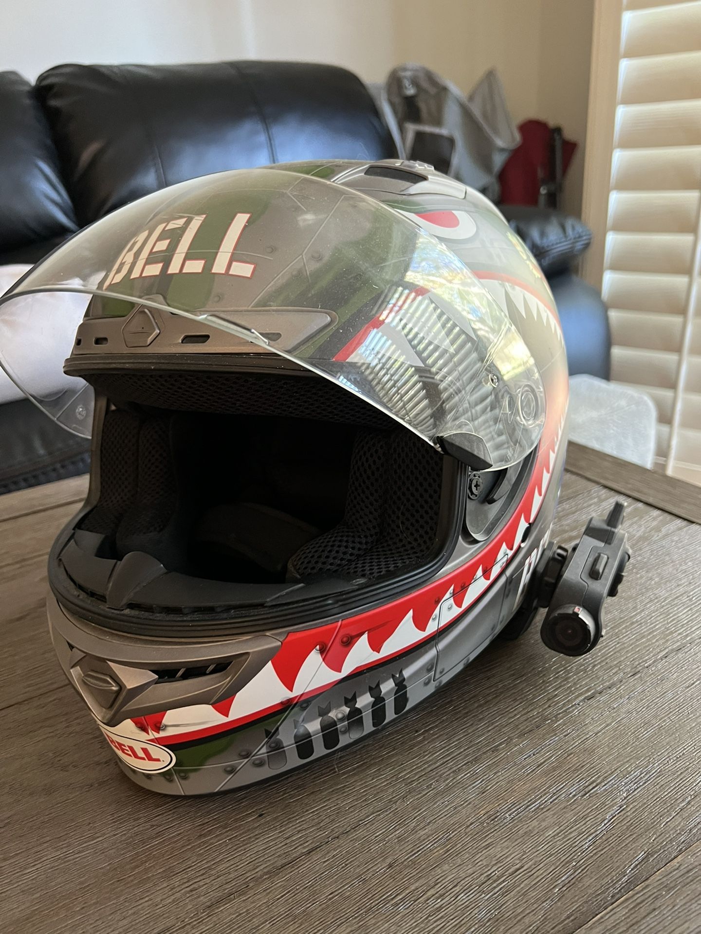 XL Bell Motorcycle Helmet And SENA Bluetooth With Camera.