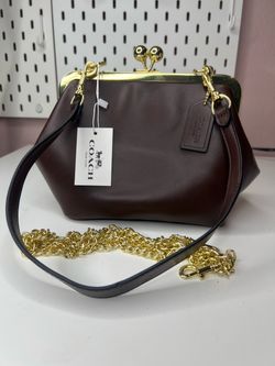 Coach kiss lock frame crossbody or hand bag