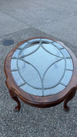 Vintage glass top coffee table