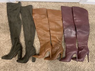 Women’s Knee‑High/OTK Boots — Size 7 (Run Small, Fit Like 6) — Suede, Leather, Croc — Bundle Deals
