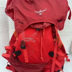 Osprey Variant 52 Red Internal Frame Hiking Camping Travel Backpack Outdoor