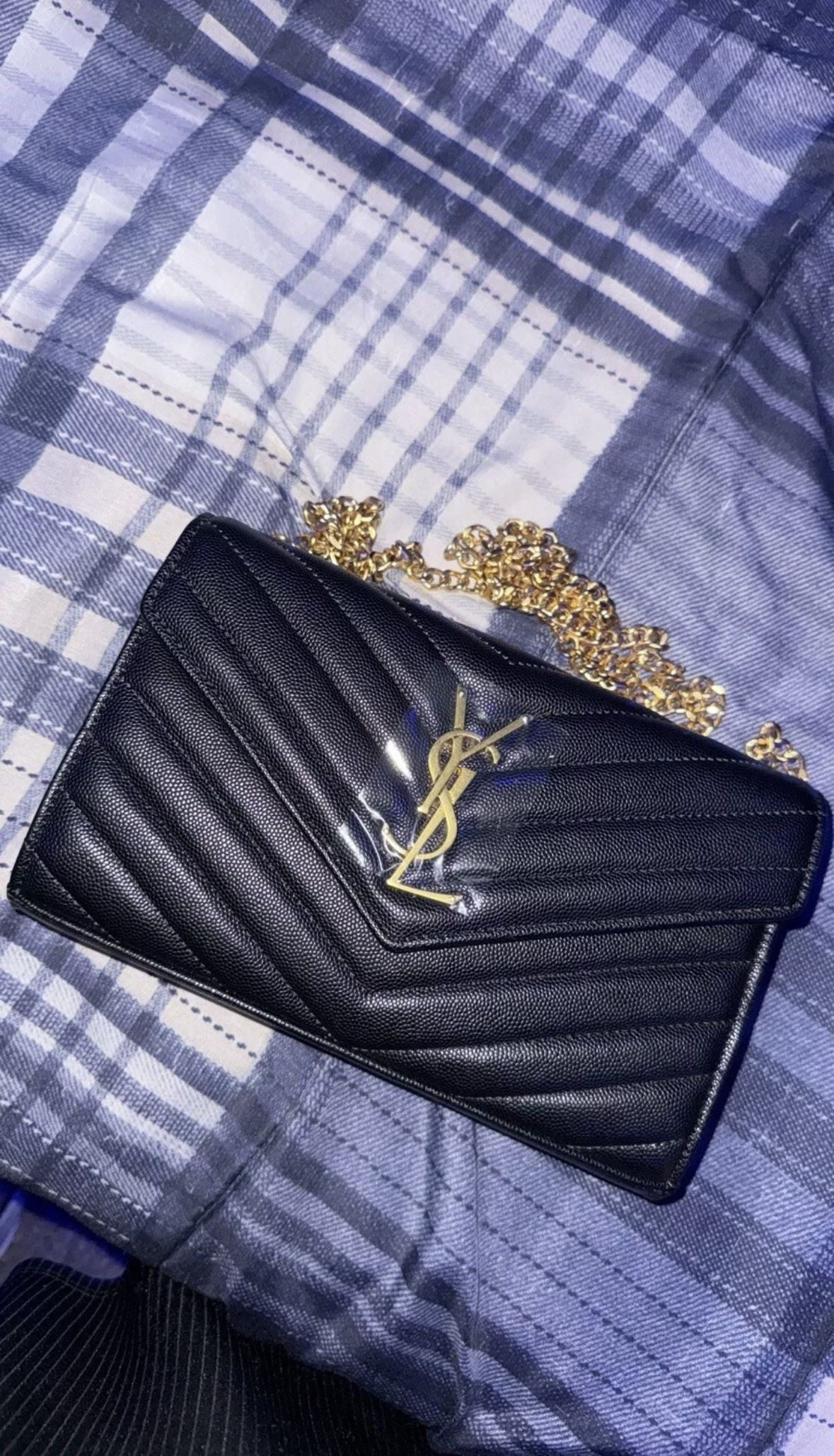Ysl Saint Laurent Crossbody Bag Gold/black