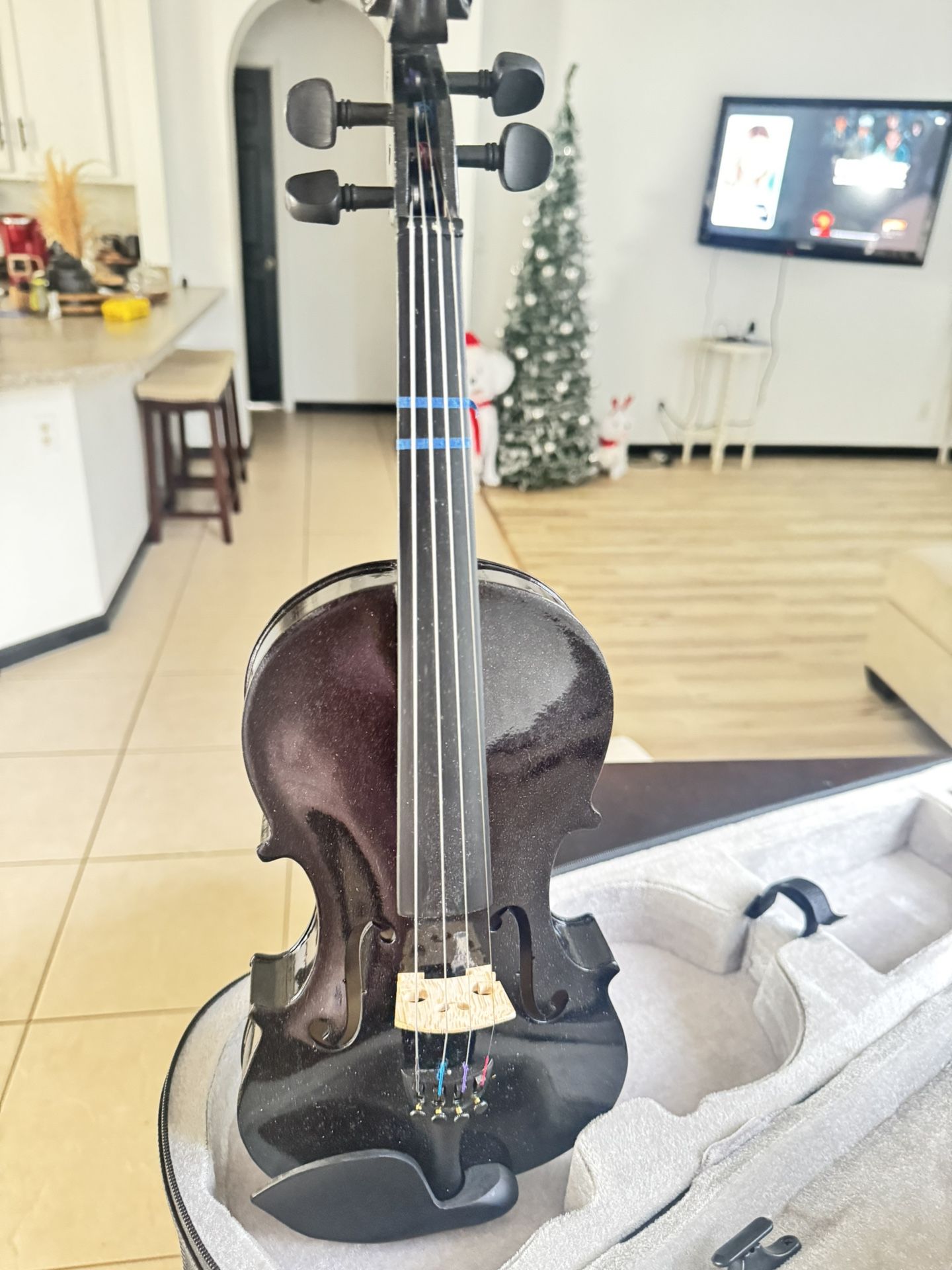 3/4 Violin for Beginner, Violin with Hard Case, (Black)