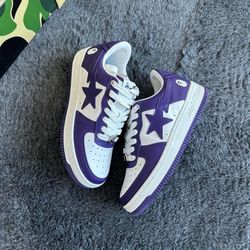 Bapesta White Purple (2022) (Size 9.5)  (A Bathing Ape) (Japan)