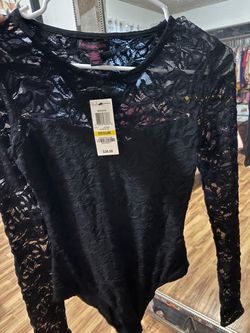 Material Girl Black Lace Bodysuit Medium