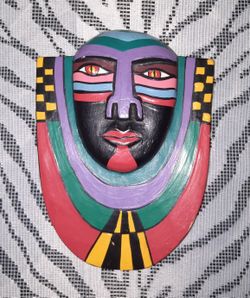 Vintage Handcarved Wooden Indonesian Tribal Mask
