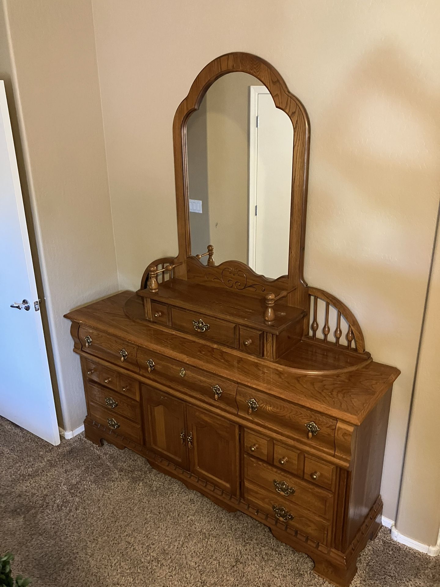 Solid Wood Dresser With Mirror-$50 OBO