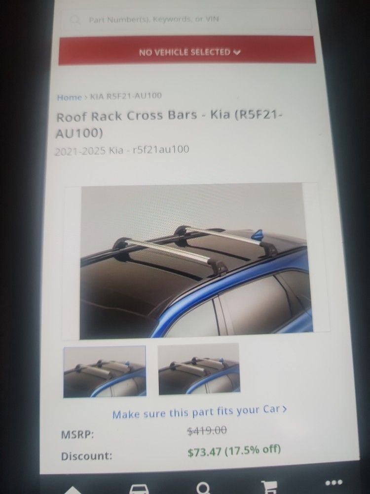 Kia Telluride Roof Rack Cross Bars ( R5F21-AU100)