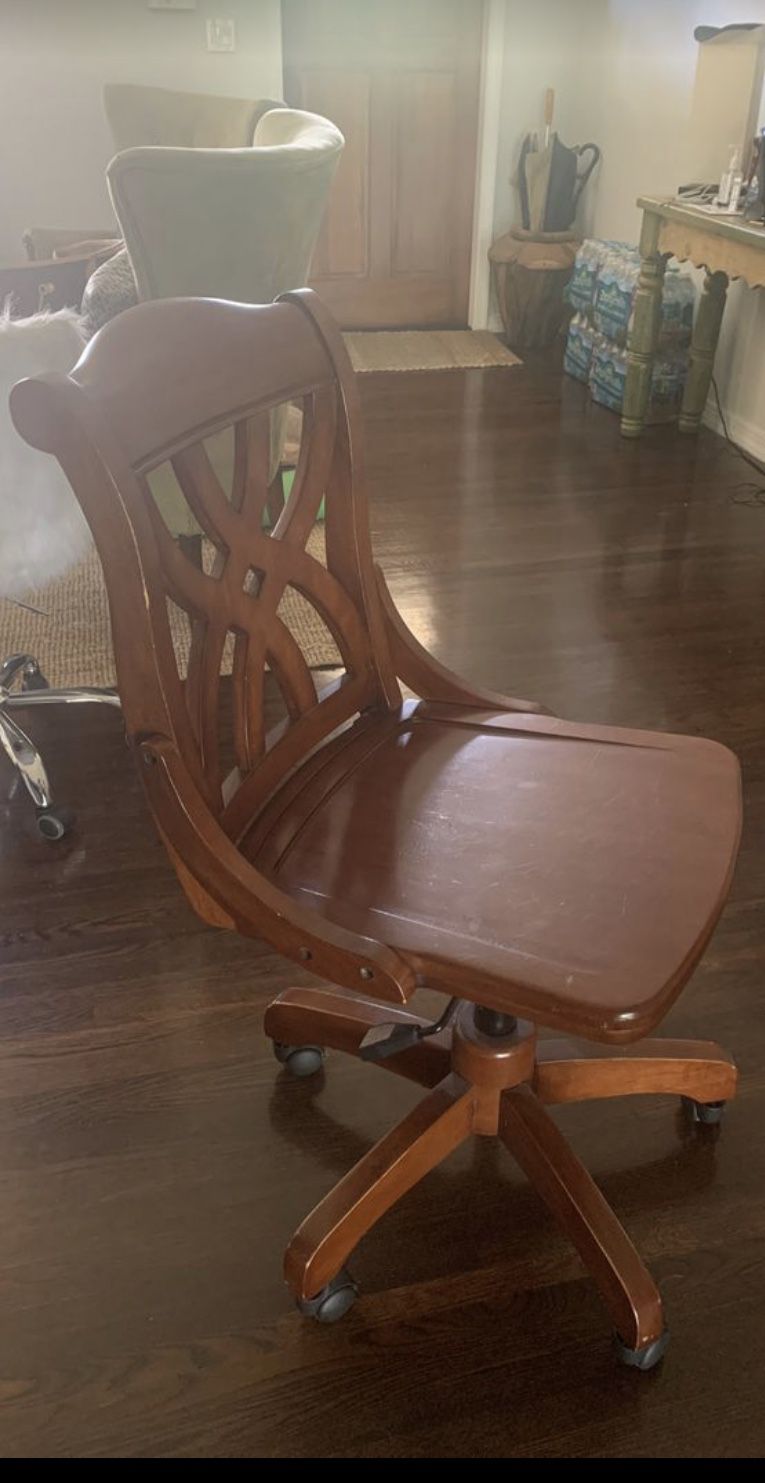 Solid wood desk chair
