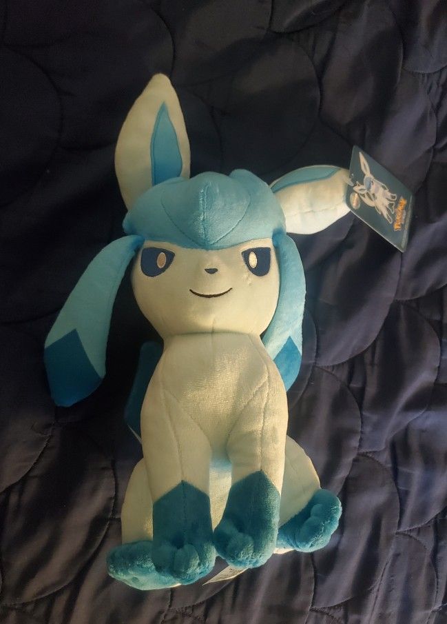 Pokemon Glaceon Plush Soft Stuffed Doll Toys Cute Collectible 25 CM Kids