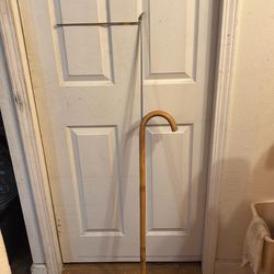Vintage bamboo horse, measuring walking cane