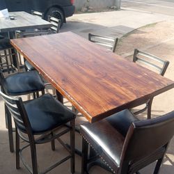 Oak Wood Table With Chairs