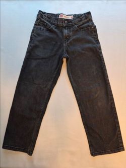 Levi's Boys Loose Straight Black Jeans Size 10 Stretch Denim