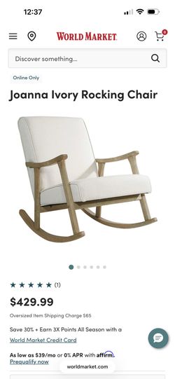Joanna Ivory Linen Rocking Chair
