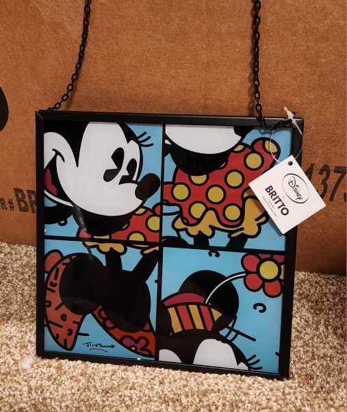 Disney Minnie Mouse Glass Wall Hanger Britto