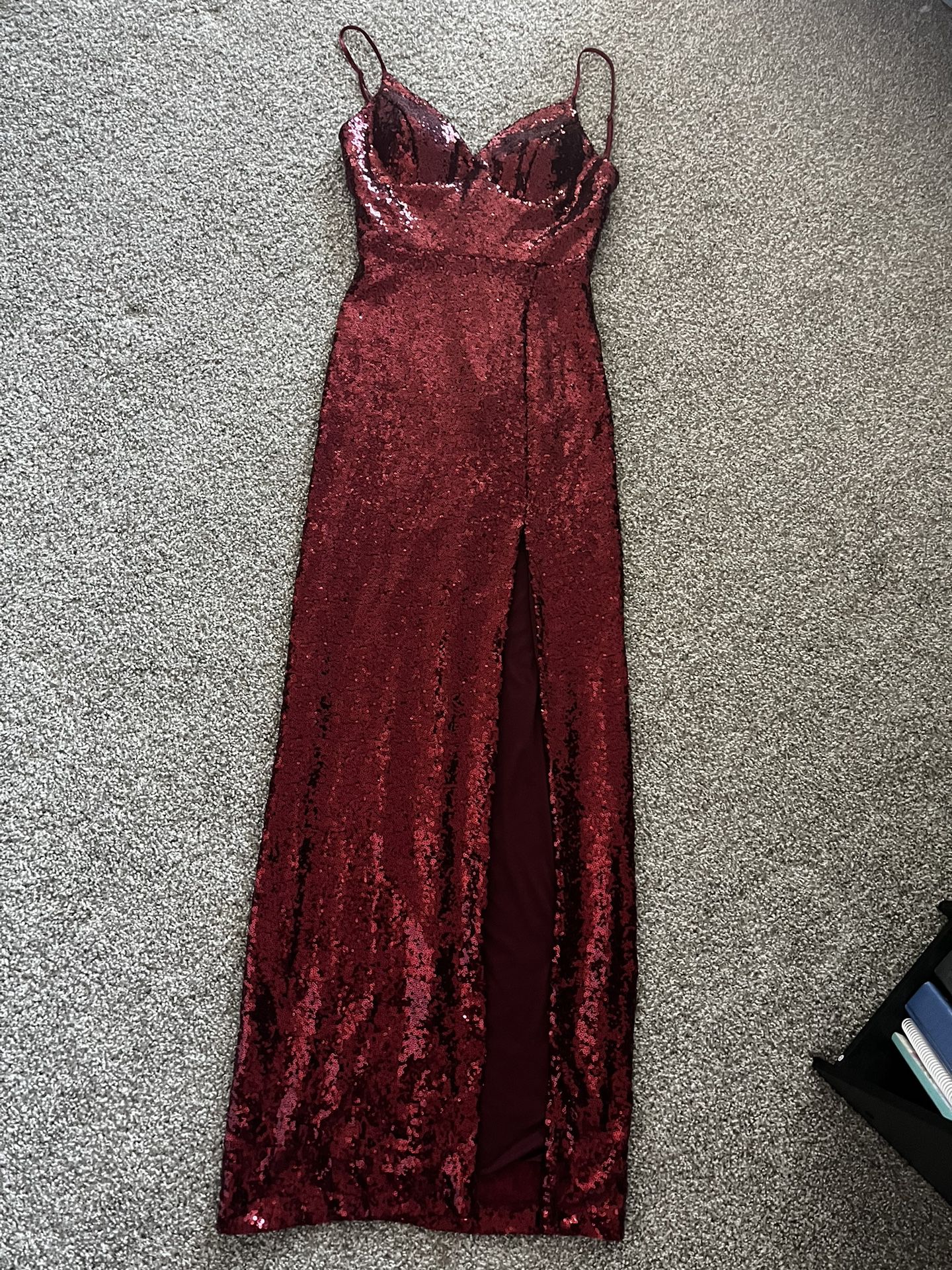B Smart floorlength ballgown red sequin dress