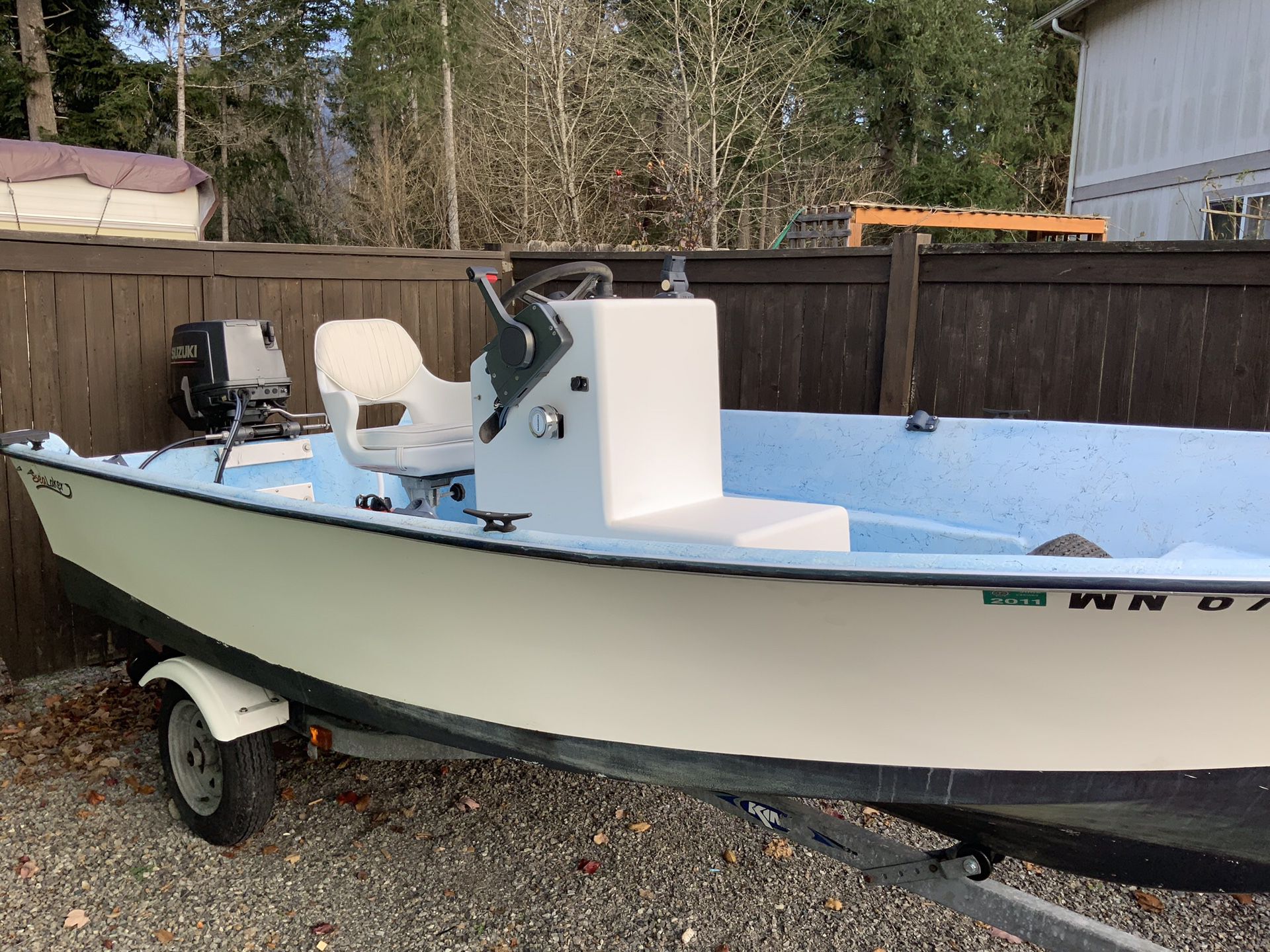 1995 sealaker 14ft boat with trailer 40 hp motor And Downriggers $2500 great fishing boat