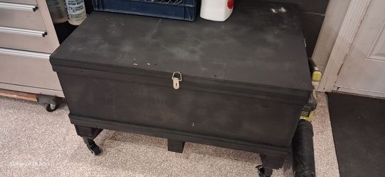 Wooden Storage Chest on Casters