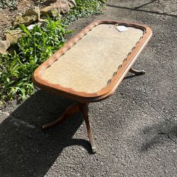 Vintage Glass Top Coffee Table 